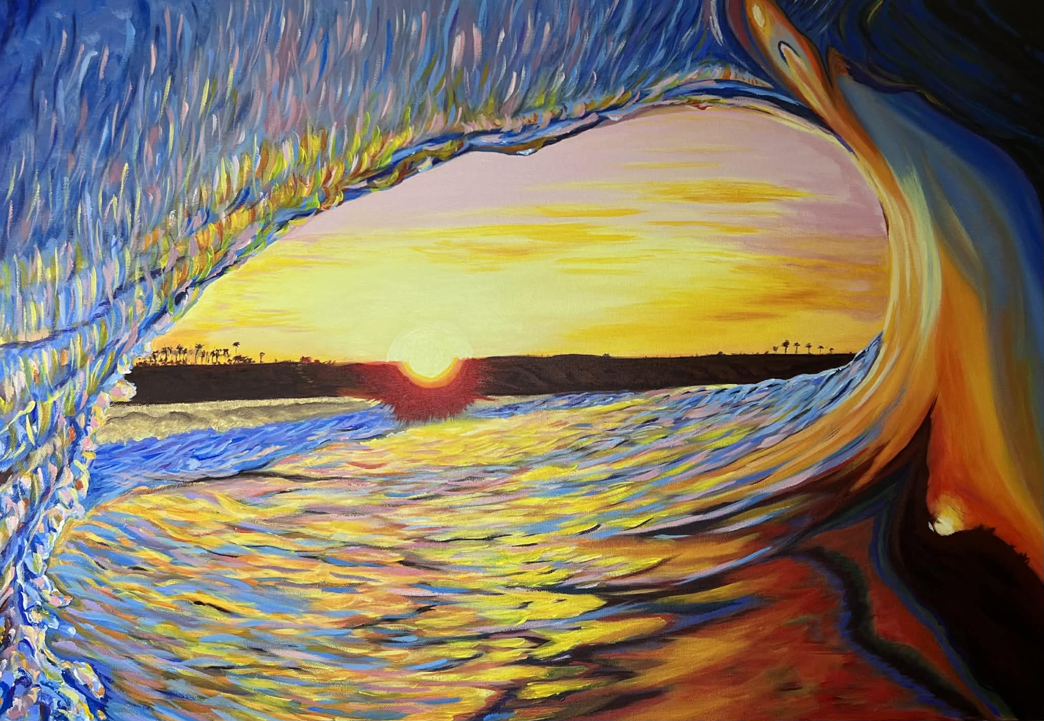 California Sunset – Artist Mug featuring artwork by contemporary artist Lanzhi Wang