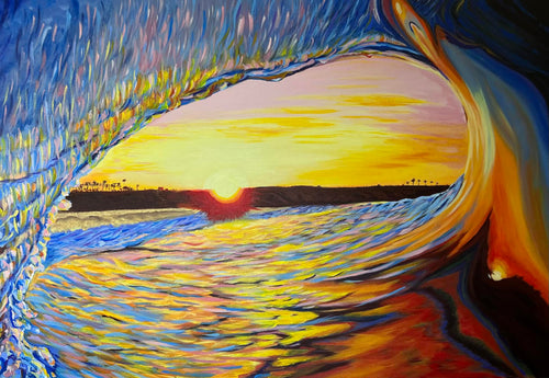 California Sunset – Artist Mug featuring artwork by contemporary artist Lanzhi Wang