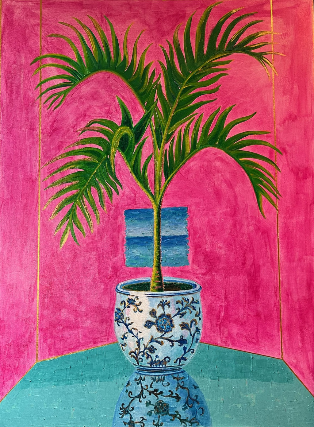 Paradise Palms – Artist Mug featuring artwork by contemporary artist Lanzhi Wang