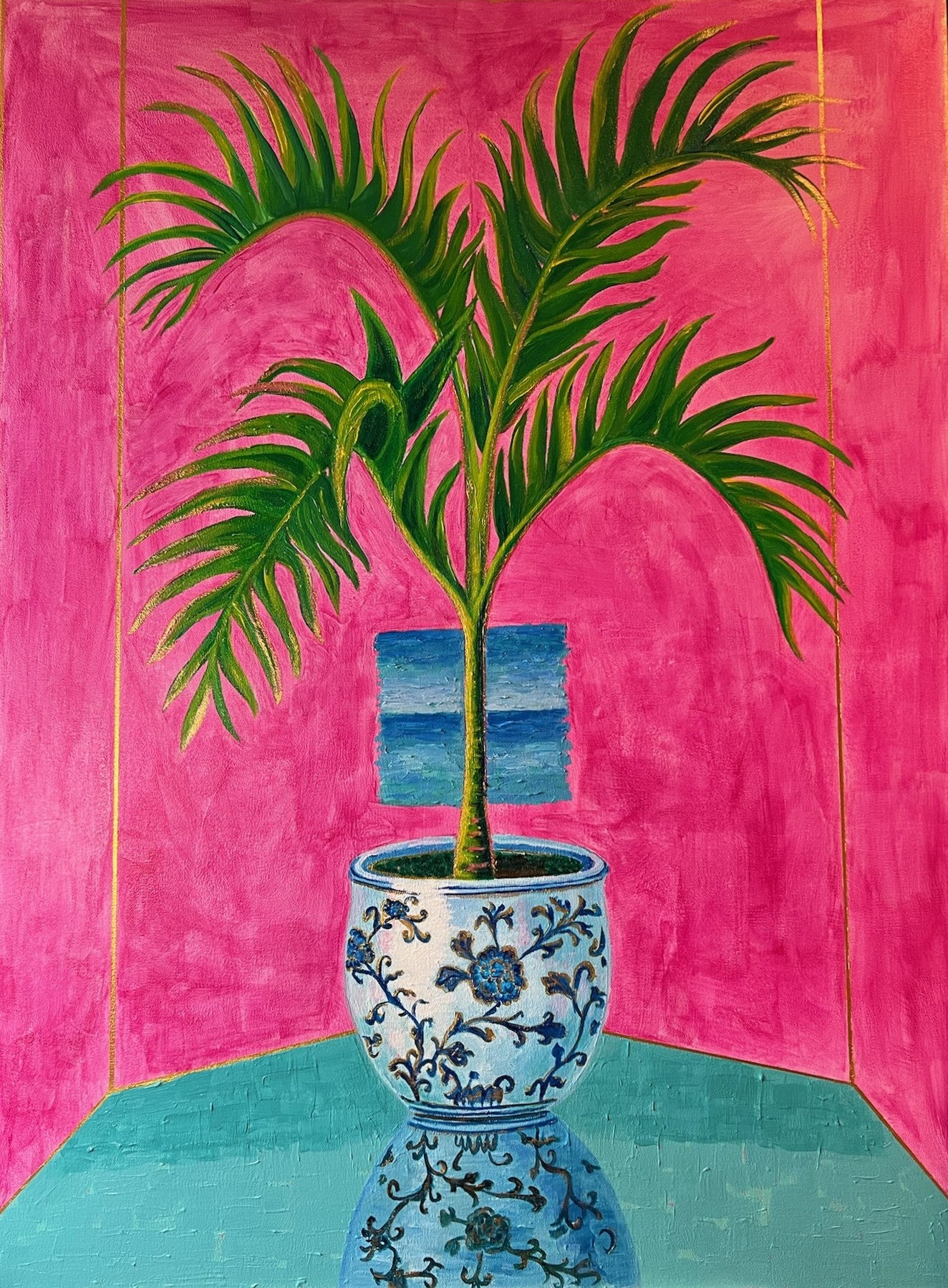 Paradise Palms – Artist Mug featuring artwork by contemporary artist Lanzhi Wang