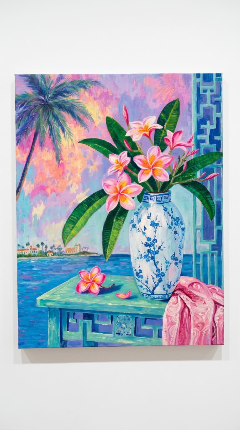 Summer Plumeria – Stretched Canvas Print