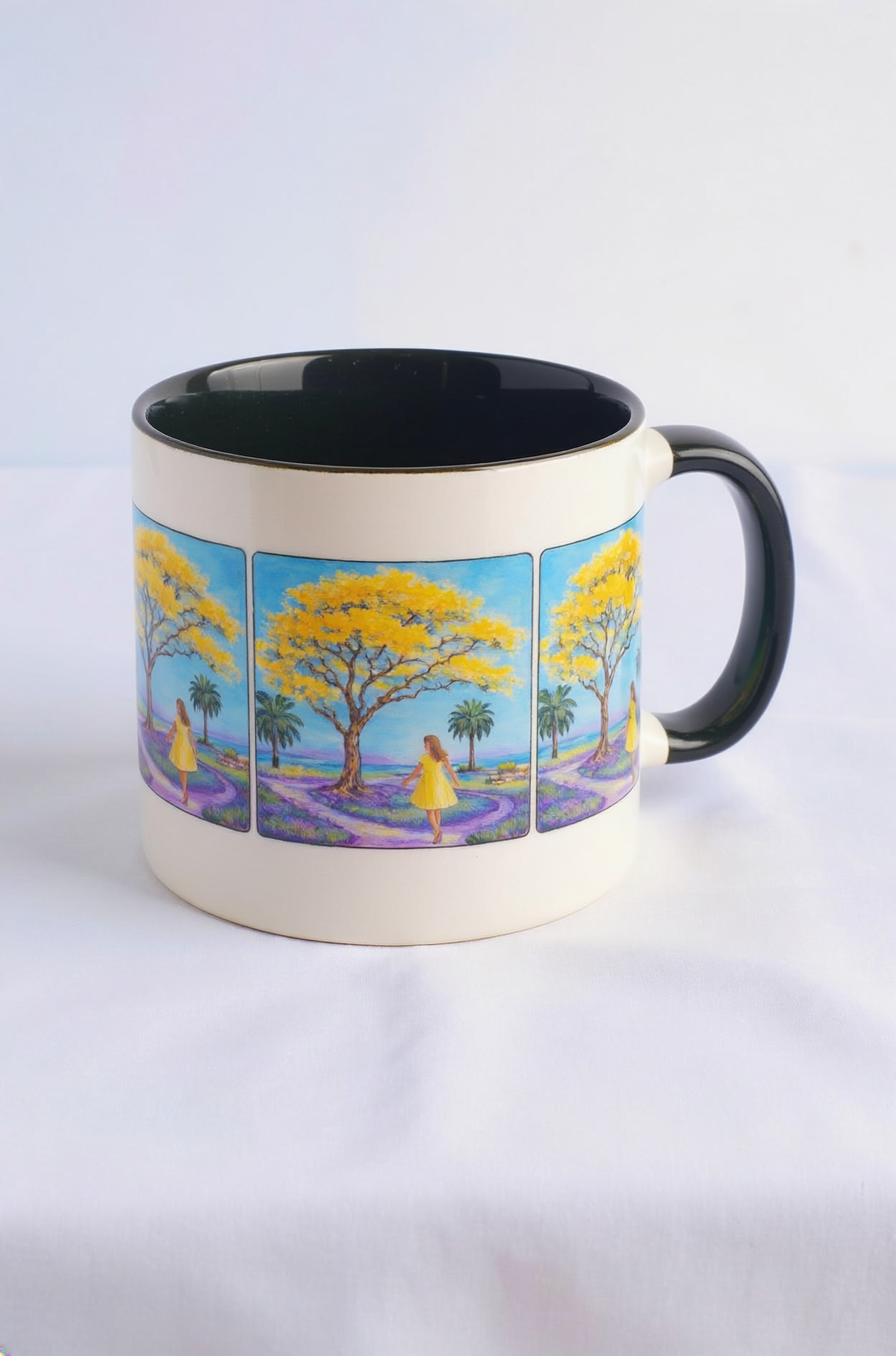 Girl Under the Yellow Flower Tree – Artist Mug